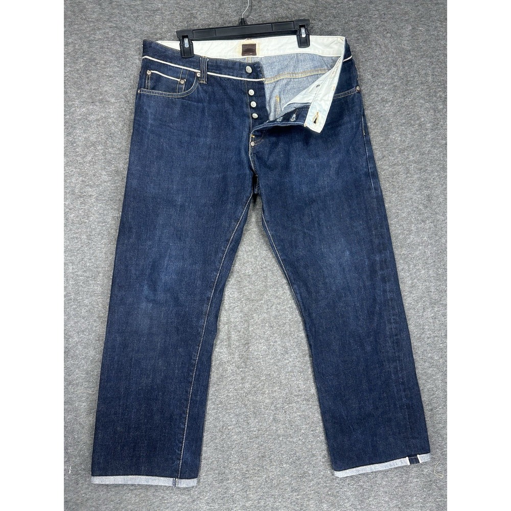 Strivers Row 5 Pocket Jeans Mens 36x29 Selvedge Dark wash button fly